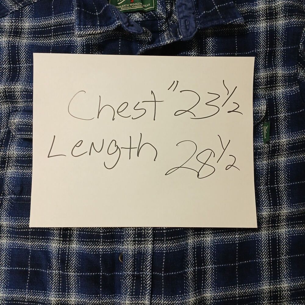 Woolrich Flannel Men's Shirt XL Wool Shacket Plaid Workwear Outdoor Barn - Picture 3 of 11